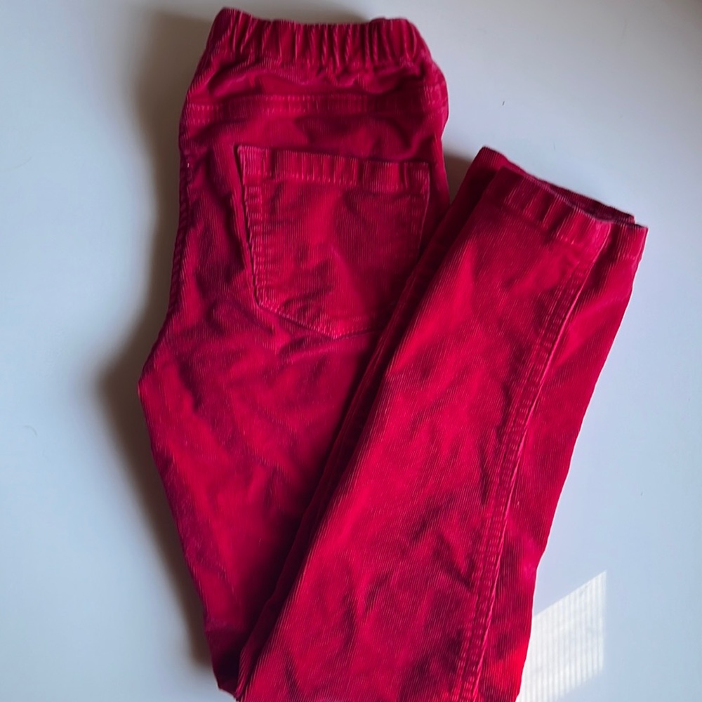 Mini Boden girls red corduroy pants
